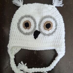 Adorable White Owl Crochet Hat for Kids